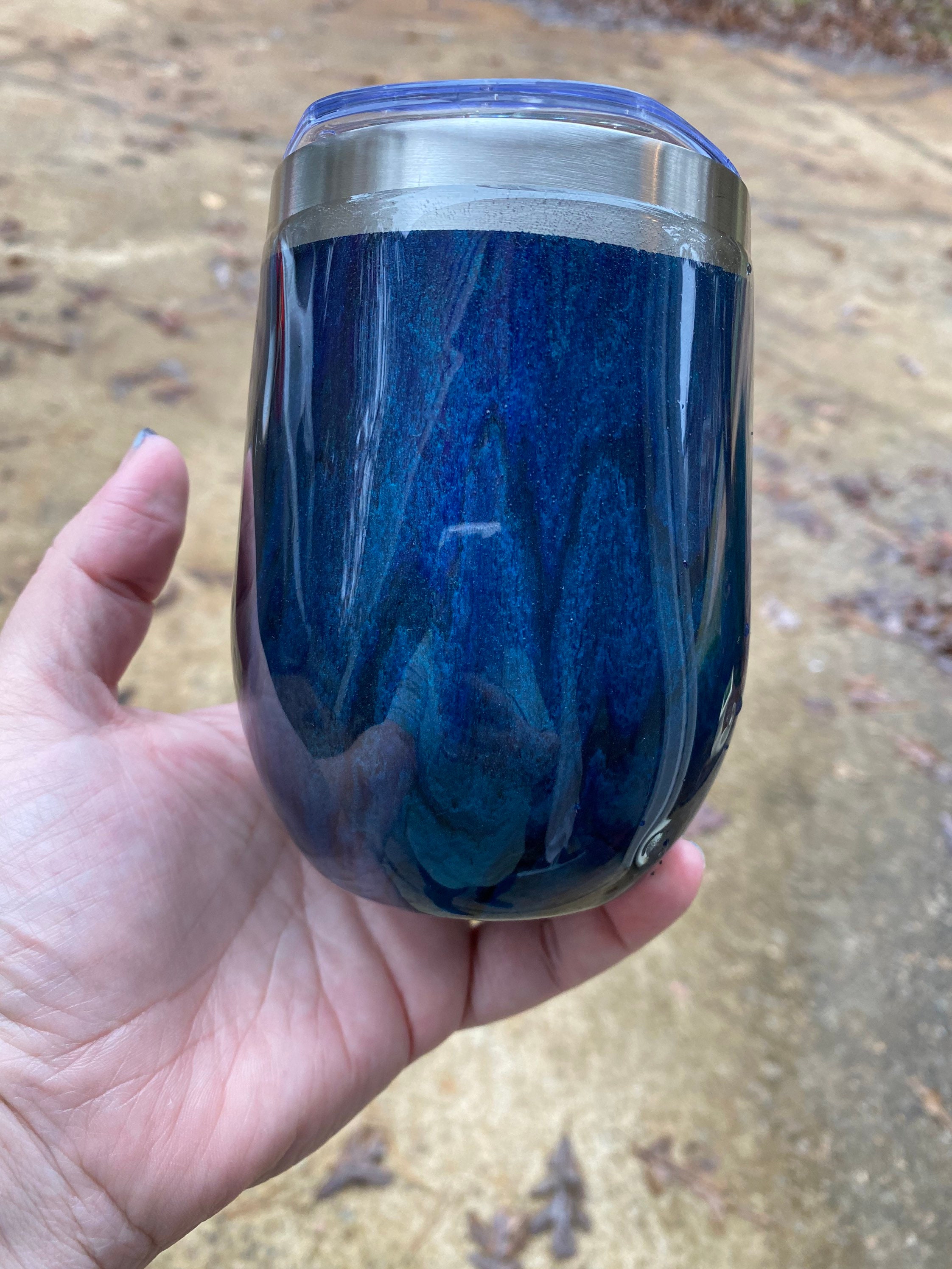 12oz Tumbler Acrylic Pour Acrylic Paint Tumbler Handmade Etsy