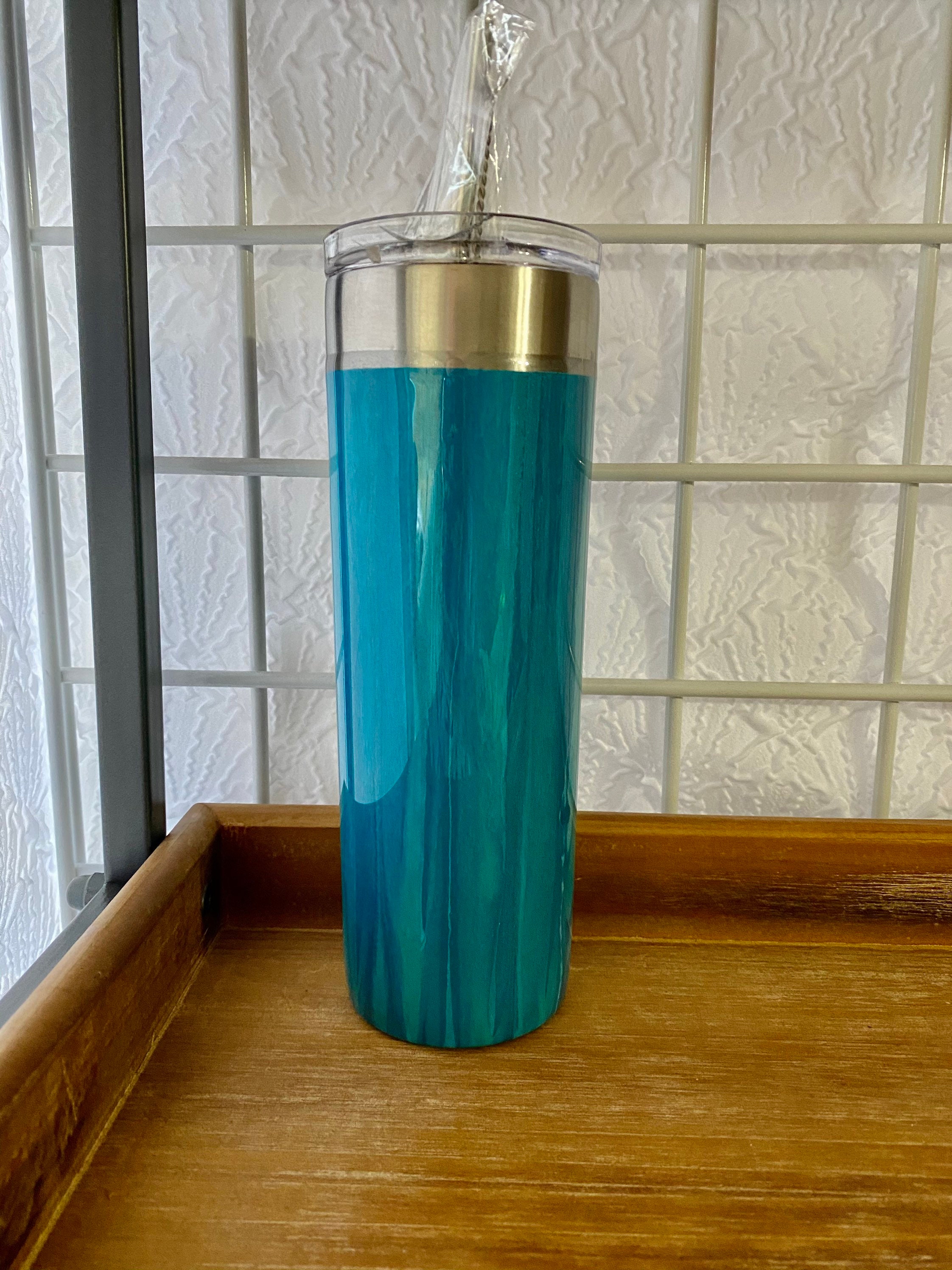 20oz Skinny Tumbler Acrylic Pour Acrylic Paint Tumbler Etsy
