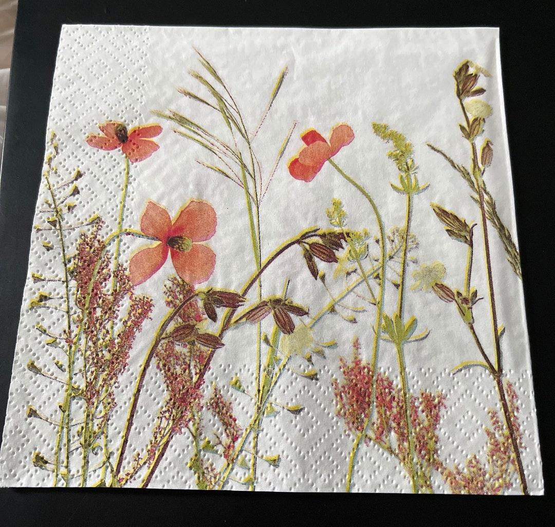 Paper Luncheon Wildflower Napkin. Etsy