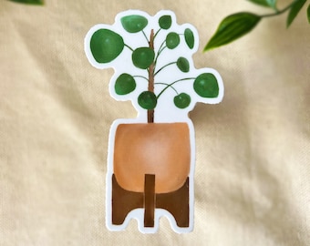 Pilea Plant Sticker | Pilea Peperomioides | Waterproof Plant Sticker | Laptop Sticker | Pilea Decal | Vinyl Sticker | Die Cut Sticker |