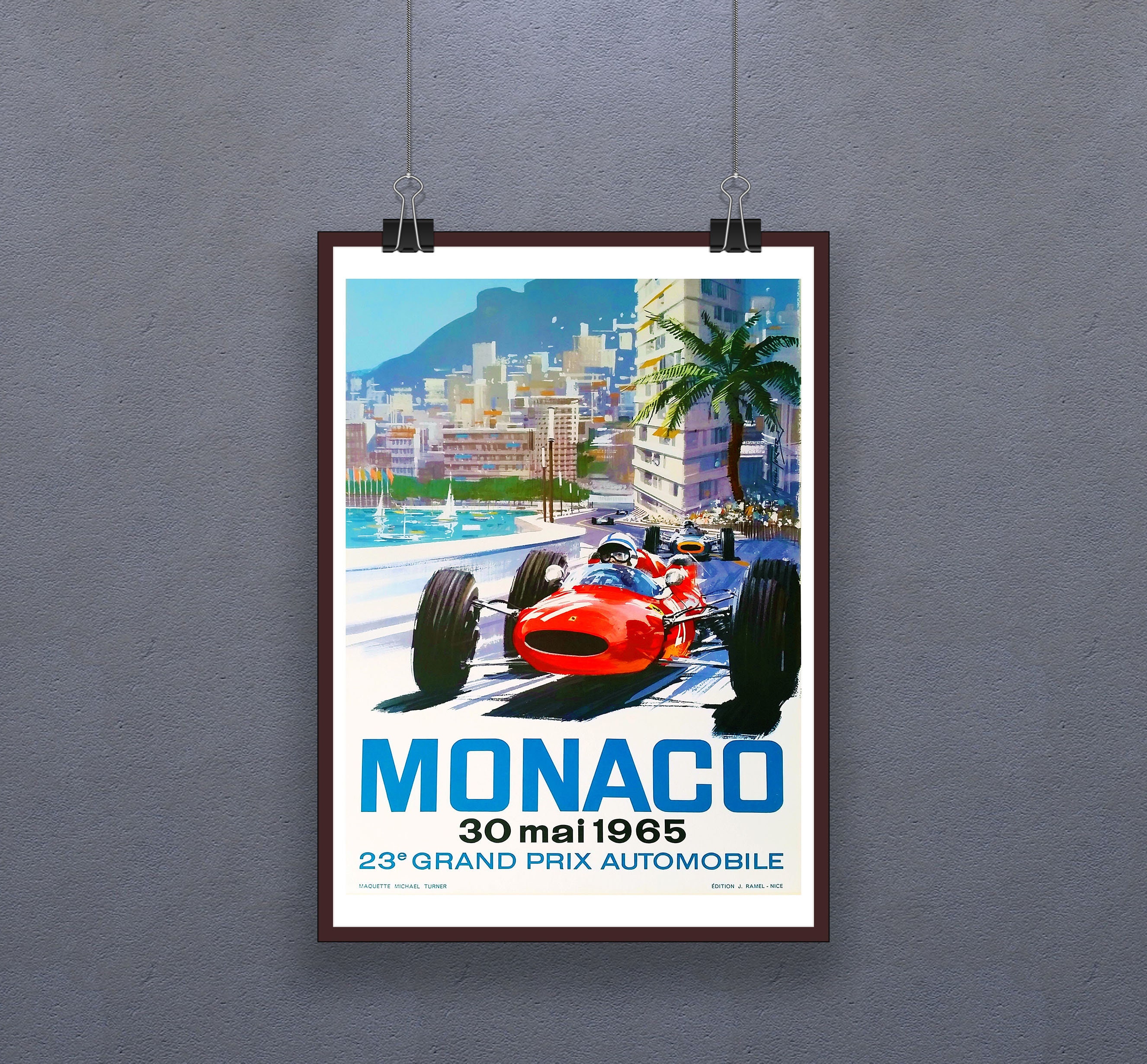 Monaco (1965) Poster Monaco Grand Prix Wall Decor Formula Monaco (1965) Poster Monaco Grand Prix Wall Decor Formula