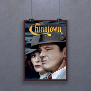 Chinatown (1974) Poster American Neo-noir Mystery Film Wall Decor Print Jack Nicholson Faye Dunaway Gift