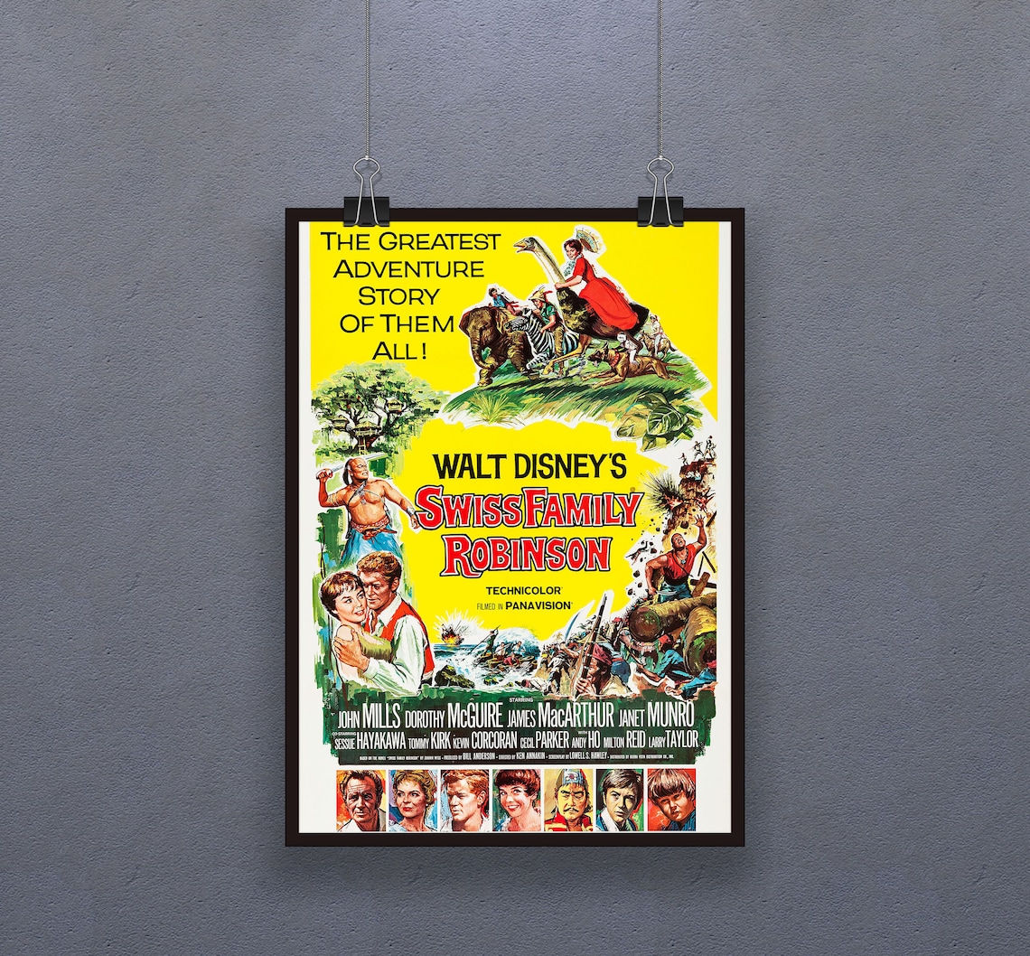 Swiss Family Robinson (1960) Poster American Adventure Film Wall John ...