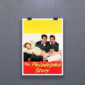The Philadelphia Story (1940) Poster American Romantic Comedy Film Wall Decor Cary Grant, Katharine Hepburn y James Stewart Art Gift