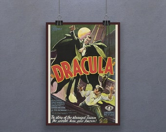 Dracula (1958) Poster British Gothic Horror Film Wall Decor Print Peter Cushing Michael Gough Art Gift