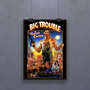 ビッグ・トラブル・イン・リトル・チャイナ（1986）ポスター ジョン・カーペンターのビッグ・トラブル・イン・リトル・チャイナ 壁飾りプリント カート・ラッセル キム・キャトラル アートギフト