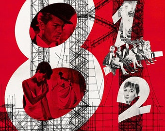 ★イタリア映画『Il Boom』(黄金の五分間) ポスター / 96×65cm 8 1⁄2 Otto e mezzo (1963) ポスター イタリアのシュールレアリスト