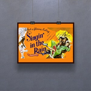 Singin&#39; in the Rain (1952) Poster American Musical Romantic Comedy Film Gene Kelly, Donald O&#39;Connor, Debbie Reynolds Movie Print Art  Gift