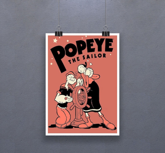 Popeye the Sailor Poster Cartoon Movie Comic Strip Print Art Gift