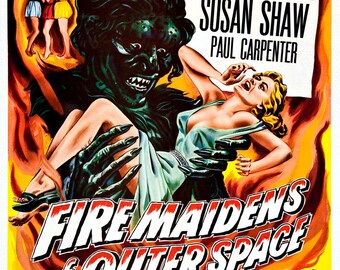 Fire Maidens of Outer Space (1956) Poster British Black-and-white