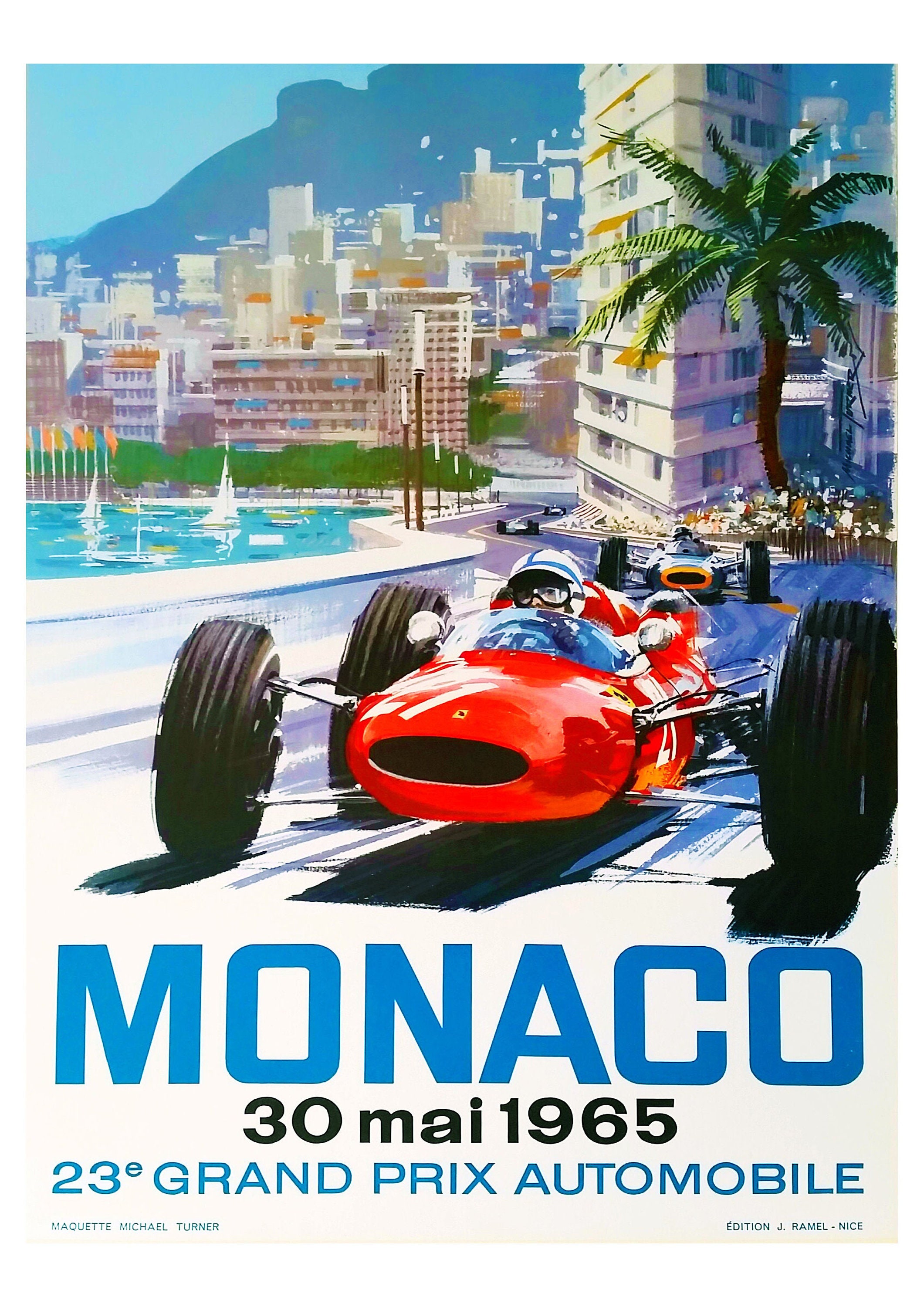 Monaco (1965) Poster Monaco Grand Prix Wall Decor Formula Monaco (1965) Poster Monaco Grand Prix Wall Decor Formula