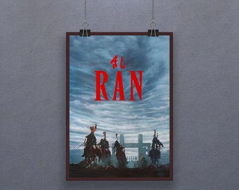 Ran (1985) Poster Action Drama Film Wall Decor Tatsuya Nakadai Akira Terao Art Gift
