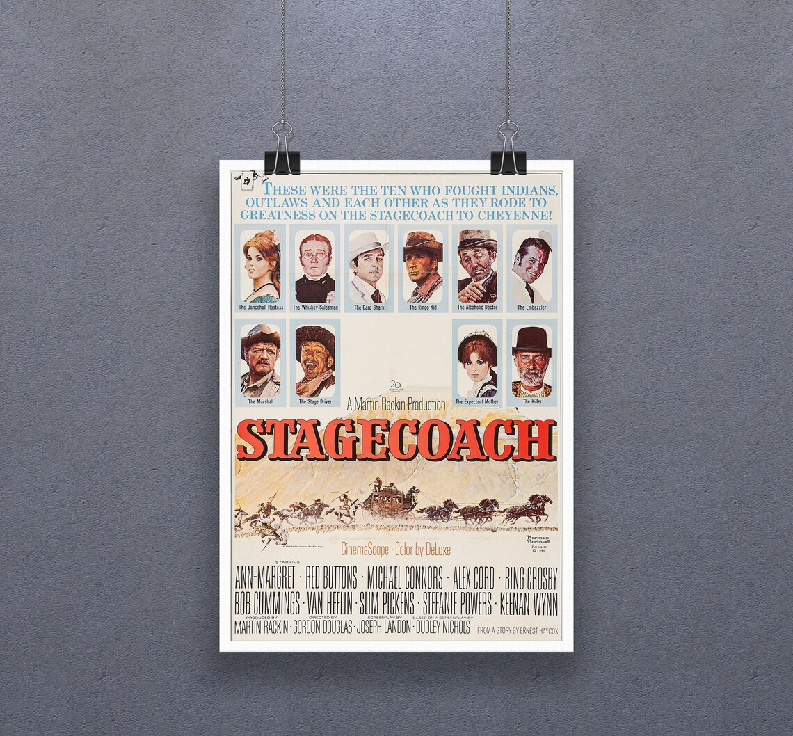 Stagecoach 1939 Poster Western Film Wall Decor Claire Trevor John Stagecoach 1939 Poster Western Film Wall Decor Claire Trevor John