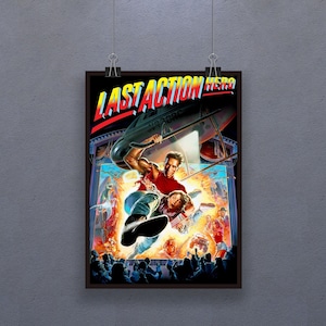 Last Action Hero (1993) Poster American Fantasy Action Comedy Film Wall Decor Arnold Schwarzenegger F. Murray Abraham Art Carney Art Gift