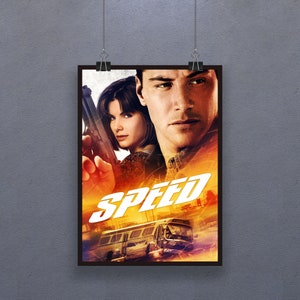 Speed (1994) Poster American action thriller film Wall Decor Retro Cinema Keanu Reeves Dennis Hopper Sandra Bullock Print Art Gift
