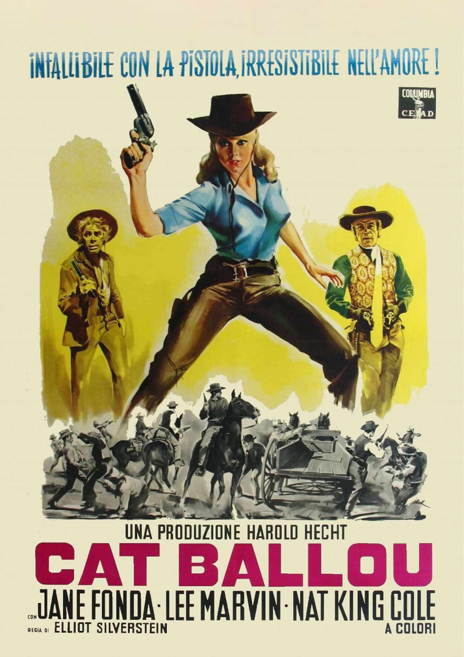 Cat Ballou 1965 Poster Western Comedy Film Jane Fonda and Lee Marvin