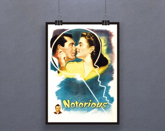 汚名 (1946) ポスター アメリカンスパイ フィルムノワール 壁飾り
