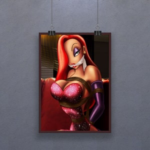 Kto wrobił królika Rogera (1988) Plakat Amerykański film animowany na żywo Dekoracja ścienna Retro Robert Zemeckis Cinema Jessica Rabbit Wydruk Prezent