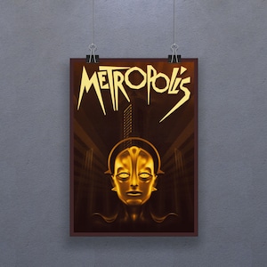 Metropolis (1927) Affiche Expressionniste allemand Science-Fiction Drame Film Wall Decor Print Alfred Abel Brigitte Helm Art Gift