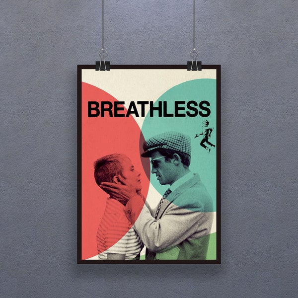 Breathless (1960) Poster Franse misdaad dramafilm Wall Decor Retro Cinema À bout de souffle Print Art Gift