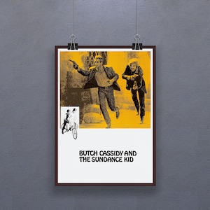 Butch Cassidy and the Sundance Kid (1969) Poster American Western Film Wall Decor Print Paul Newman Robert Redford Art Gift