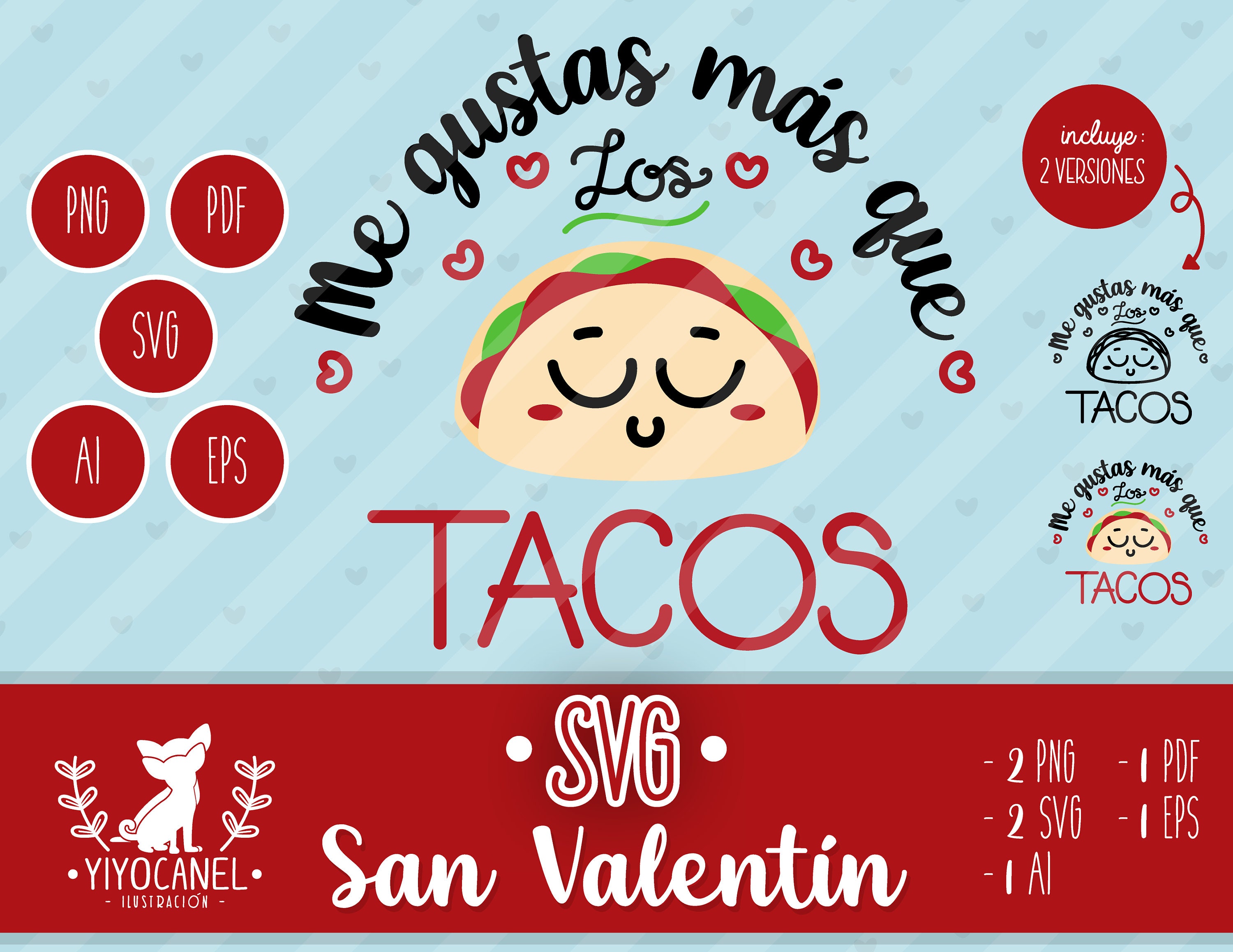 Download Me gustas más que los tacos mexican valentines svg taco ...