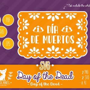 Papel Picado día de muertos svg, Mexican Bunting Banner, Papel Picado Mexico svg, Día de muertos svg, Day of the dead svg, Mexican paper cut