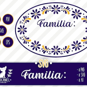 Familia svg, Tile svg, Placa Talavera svg, Ceramic Mexican style Talavera, Baldosa svg, Mexican svg file for cricut, Mexico, Mexican design