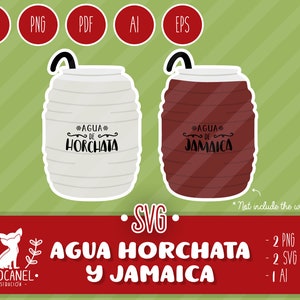 Aguas frescas svg, Mexican svg file for cricut, Mexican svg, Agua de jamaica svg, Horchata svg, Mexican vitrolero svg, Cinco de mayo svg