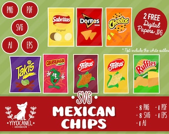 Mexican chips svg, Mexican svg files, Mexican svg, Mexican food svg, svg files for cricut, Mexican sublimation, Chips svg
