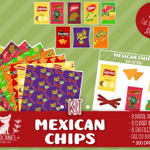 Mexican chips svg, Mexican chips digital paper, Mexican svg files, Mexican svg, Mexican food svg, svg files for cricut, Mexican sublimation