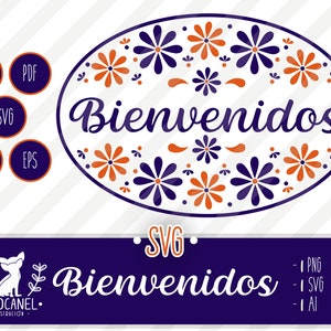 Bienvenidos svg, Tile svg, Placa Talavera svg, Ceramic Mexican style Talavera, Baldosa svg, Mexican svg file for cricut, Mexican svg, mexico