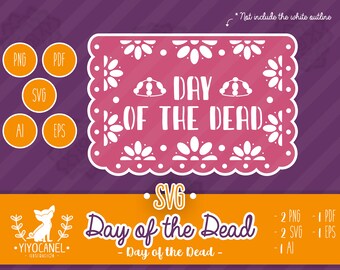 SVG per lo striscione del Giorno dei Morti, Papel Picado messicano (Download digitale)