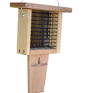 Suet Feeder with Tail Prop for Woodpecker and other suet loving birds