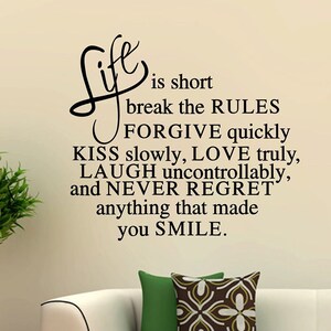 Wall Sticker Life is short Home Decoration Interior Design Sticker4You