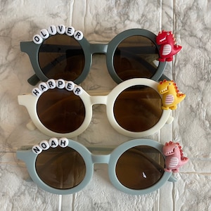 Dinosaur Boys Sunglasses Personalized Name Sunglasses, Premium UV400 Protection, Toddlers Kids Birthday Gift, Easter Gift, Stocking Stuffer