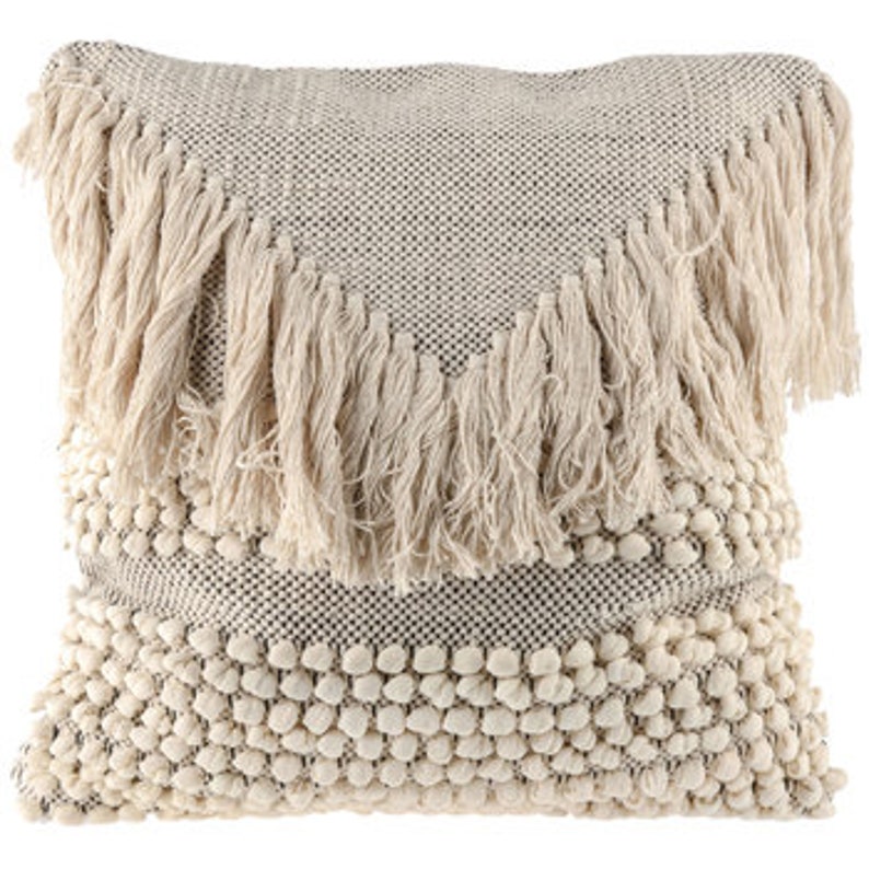 Woven Fringe Pillow Cover Etsy