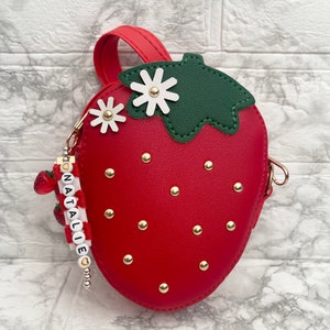 Mädchen Namen Handtasche Erdbeere Blume erste Geldbörse Schultasche Sonnenbrille Kleinkinder Kinder Babys Frühling Geburtstag Geschenk