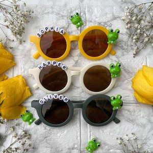 Kids Personalized Sunglasses W/Leather case Kid gift/Toddler Daisy Gift /Baby gift |Personalized Birthday gift| Christmas gift UV Protection