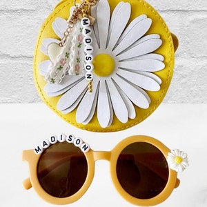 Toddler Birthday Gift Personalized Kids Purse Girls Handbag Flower Daisy Name Crossbody