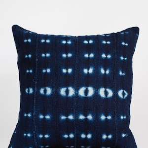 18x18  blue Indigo African Mudcloth Pillow Cover, Authentic mudcloth pillow cover