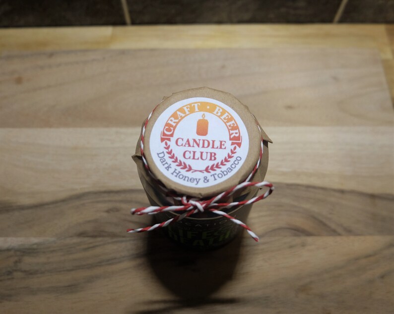 Pre-made Dark Honey /& Tobacco hand poured vegan friendly Vocation /'Life And Death/' craft beer candle
