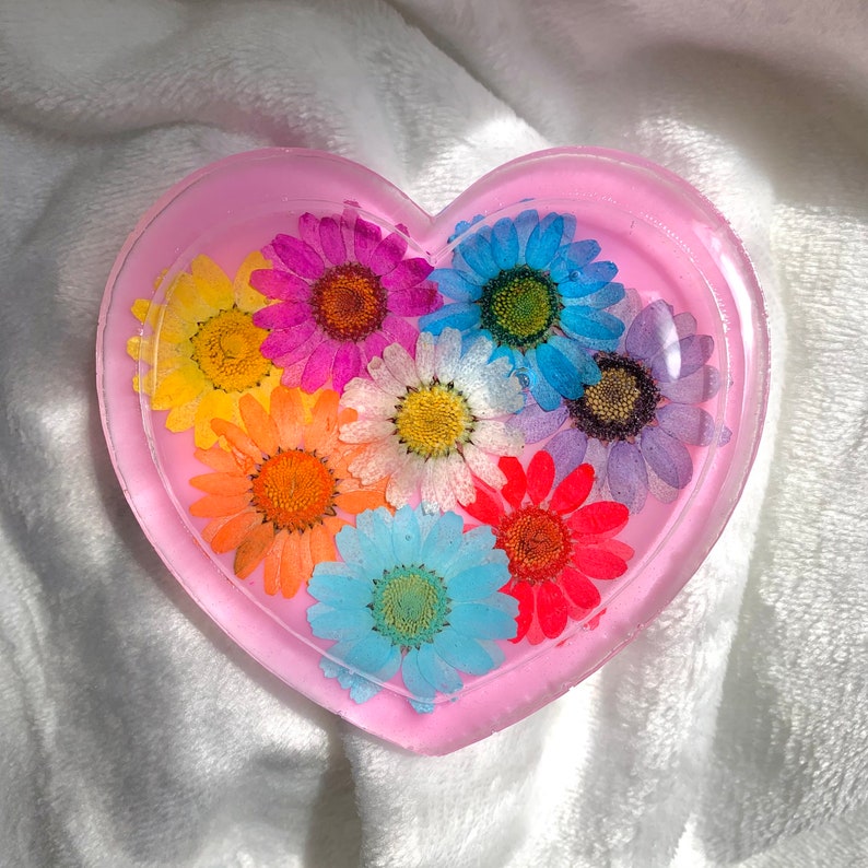 Trinket Tray Heart Trinket Dish Flower Tray Resin Trinket Tray