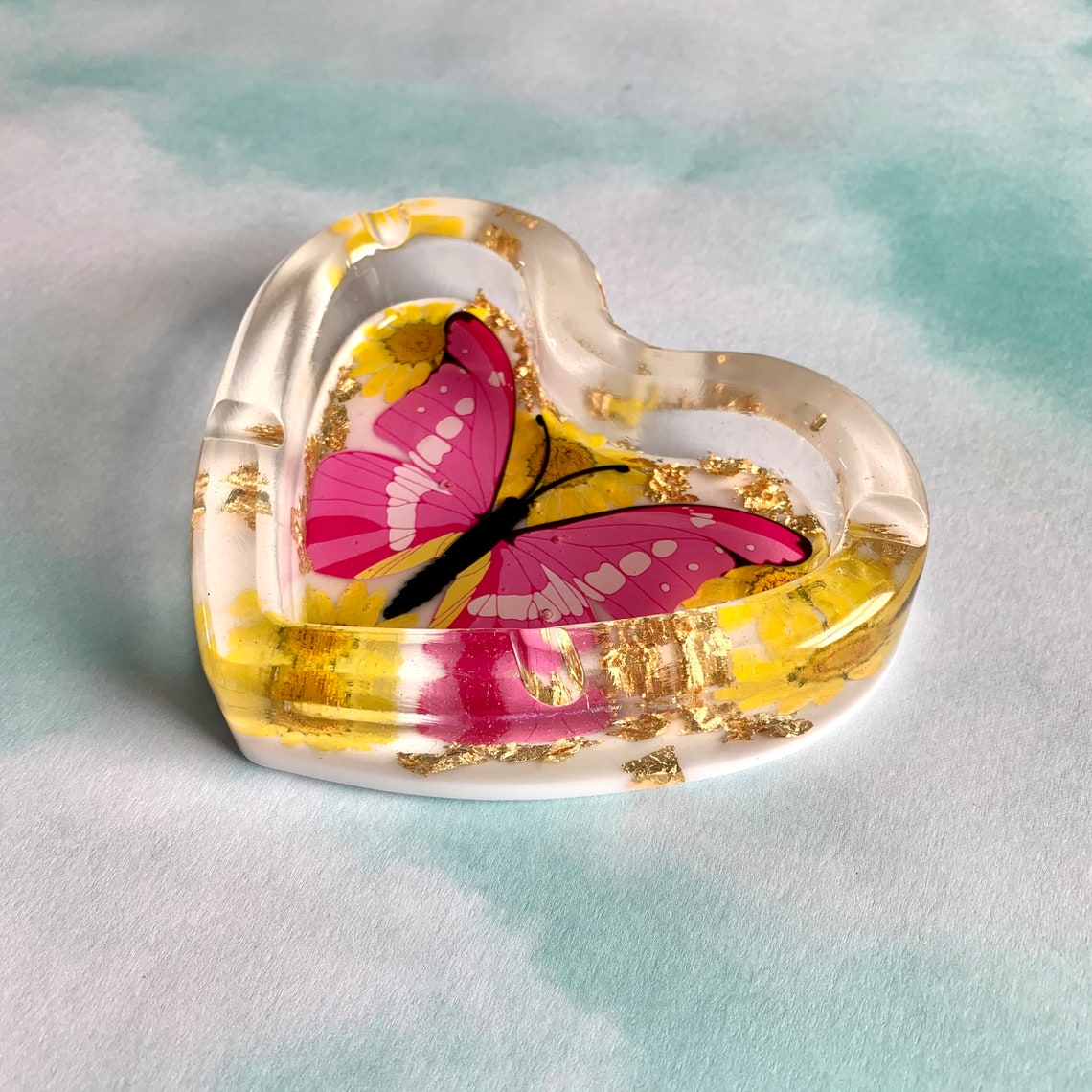Butterfly Ashtray Heart Ashtray Resin Ashtray Heart Etsy