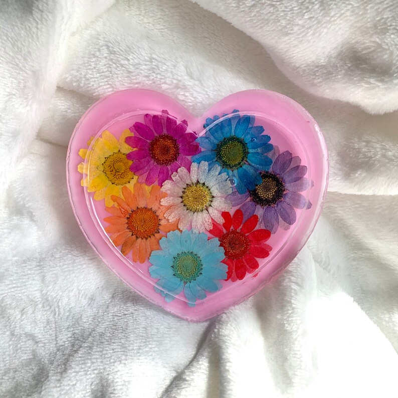 Trinket Tray Heart Trinket Dish Flower Tray Resin Trinket Tray