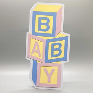 Tarjeta de baby shower, linda tarjeta para bebé, tarjeta para nieto, tarjeta de cumpleaños para bebé, tarjeta con bloques para bebé, tarjeta para bebé recién nacido, tarjeta clásica para bebé