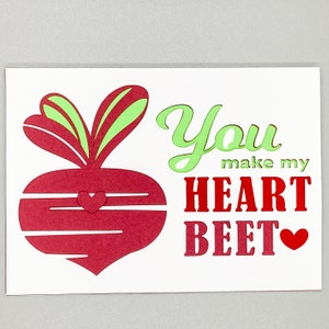 Carte d'amour, carte d'anniversaire, carte de mariage, vous faites mon coeur betterave, carte de petit garçon, carte drôle, carte de Saint Valentin,