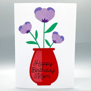 Happy Birthday Mom Card, Stepmom Birthday Card, Mom Flower Birthday Card, Floral Birthday Card