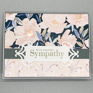 Carte de sympathie florale, avec carte de sympathie la plus profonde, carte pensant à vous, carte de condoléances, jolie carte de sympathie, carte de perte, carte de deuil