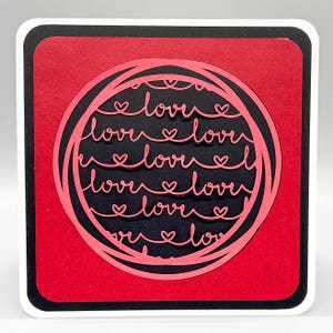 Carte amour, carte de Saint-Valentin, carte de Saint-Valentin fantaisie, carte de Saint-Valentin élégante, carte d'anniversaire